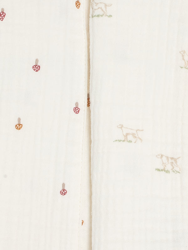 2-Pack Muslin Burp Cloths - Field Dog + Mushroom
