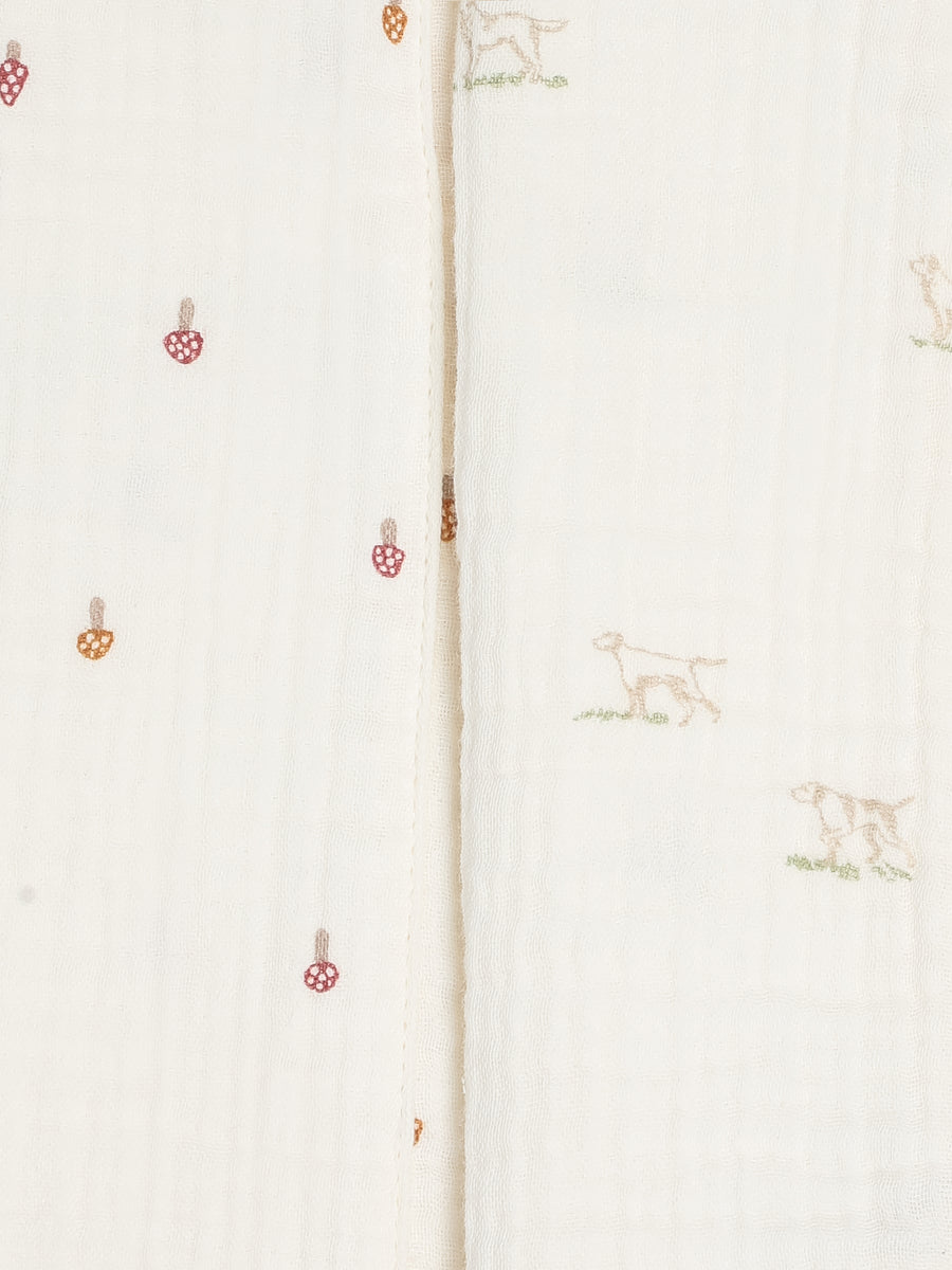 2-Pack Muslin Burp Cloths - Field Dog + Mushroom