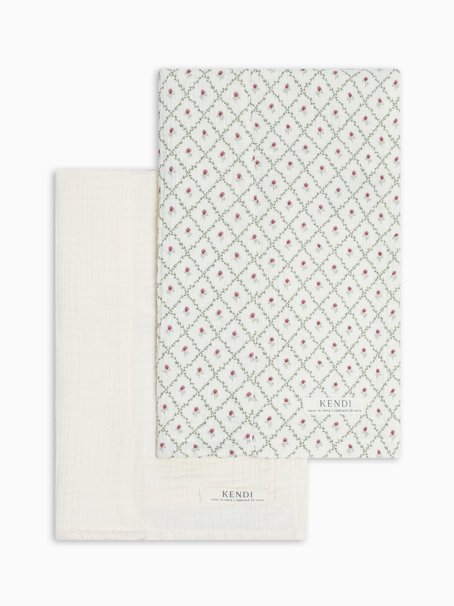 2 Pack Muslin Burp Cloths - Woodford