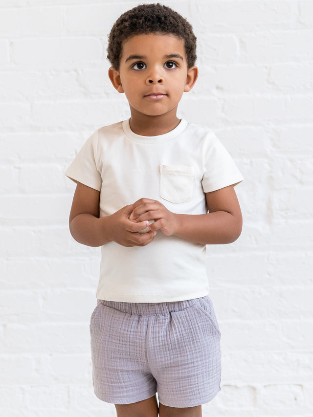 Jude Muslin Shorts Baby-Kids : Bottoms : Shorts Kendi Organic Cotton Baby and Kids Jude Muslin Shorts