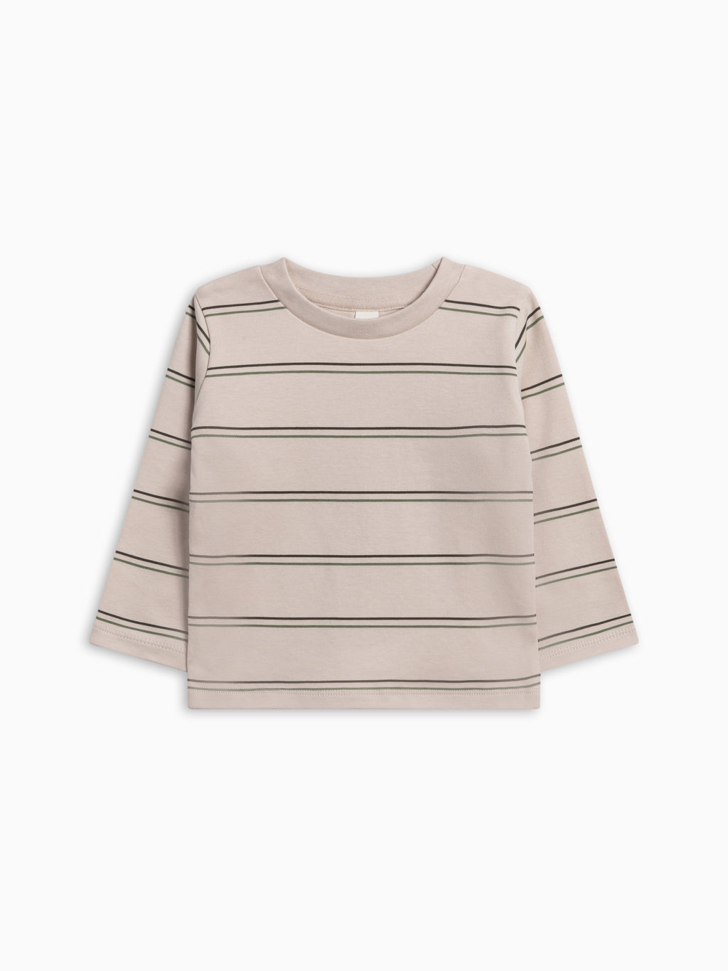 Turk Long Sleeve Crew - Oak Stripe Baby-Kids : Tops : Tees : Long Sleeves KENDI by Colored Organics Turk Long Sleeve Crew for Baby + Kids | Colored Organics®