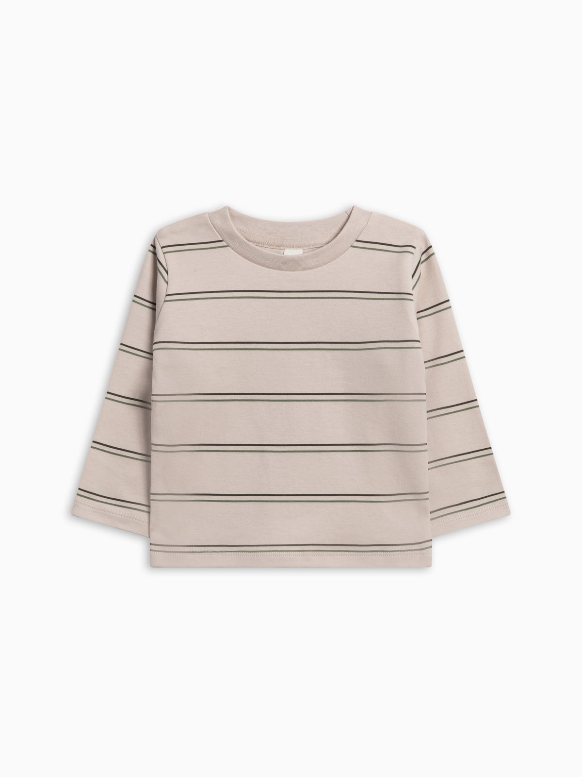 Turk Long Sleeve Crew - Oak Stripe Baby-Kids : Tops : Tees : Long Sleeves KENDI by Colored Organics Turk Long Sleeve Crew for Baby + Kids | Colored Organics®