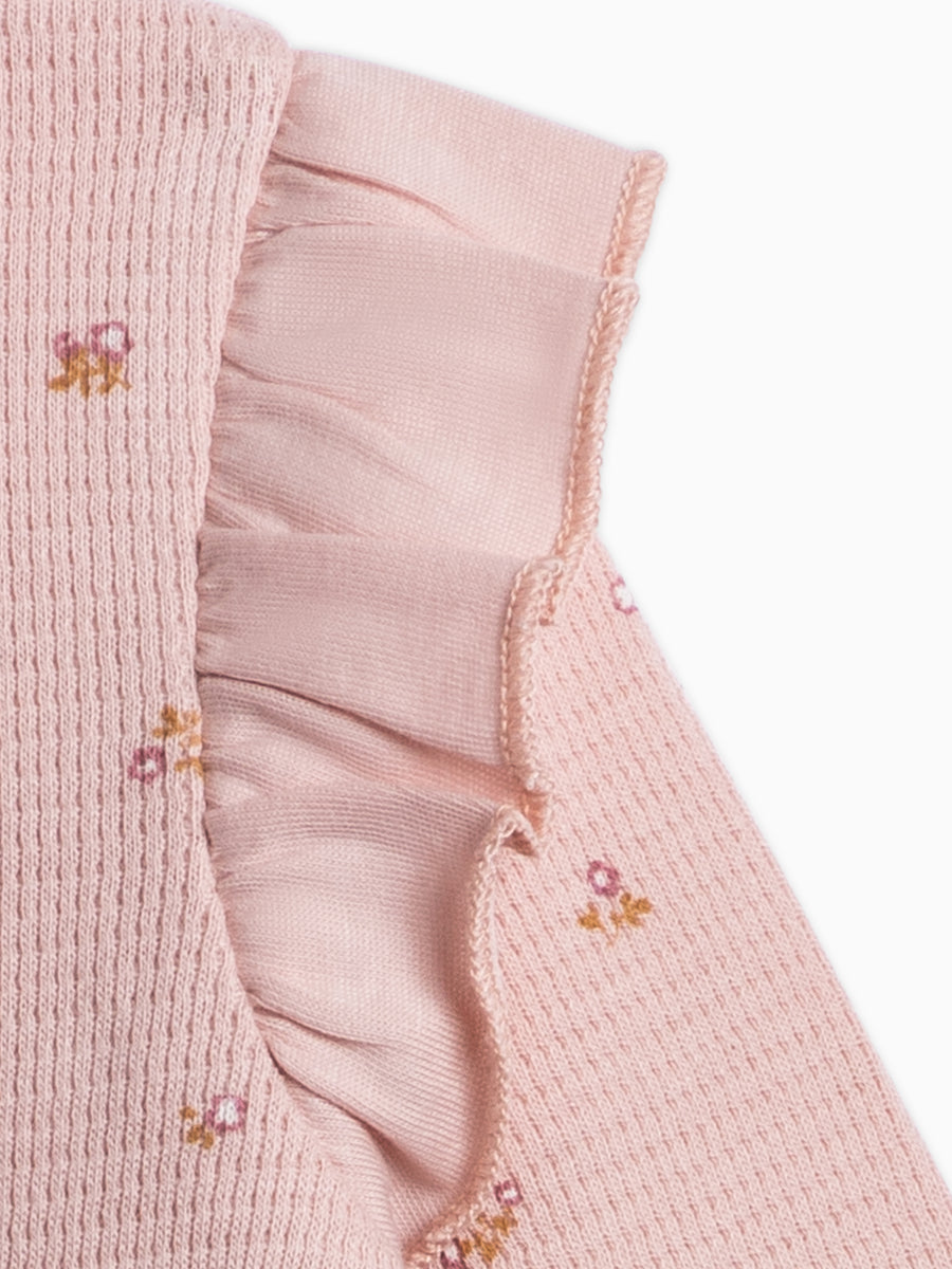 Mila Waffle Knit Flutter Sleeve Romper - Tilda Floral