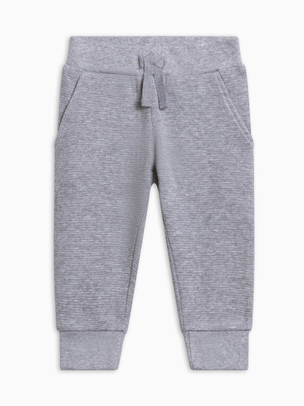 Nelson Waffle Knit Jogger - Ashen Baby-Kids : Bottoms : Joggers KENDI by Colored Organics Nelson Waffle Knit Jogger for Baby + | Colored Organics®