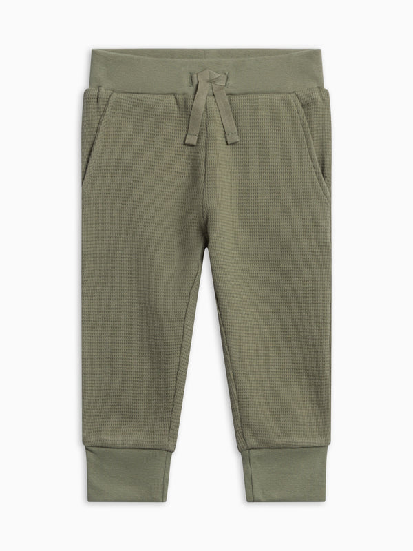 PRE ORDER Nelson Waffle Knit Jogger - Fern Baby-Kids : Bottoms : Joggers KENDI by Colored Organics Nelson Waffle Knit Jogger for Baby + | Colored Organics®