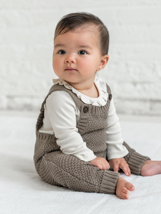 Briggs Seed Stitch Sweater Knit Overalls