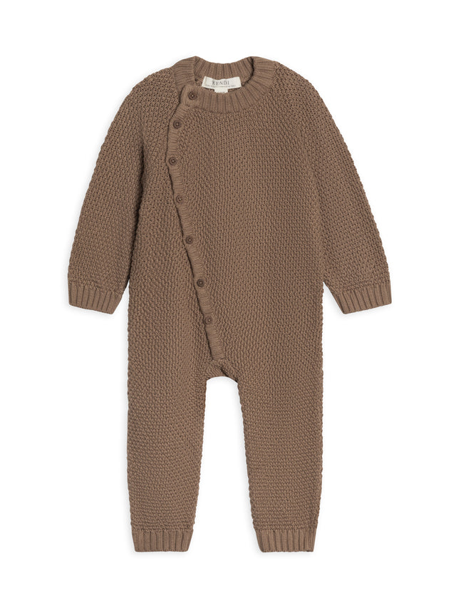 Casey Seed Stitch Sweater Knit Kimono Romper Sale : Baby : One Pieces : Rompers : Long Sleeves Kendi Organic Cotton Baby Casey Seed Stitch Sweater Knit Kimono Romper