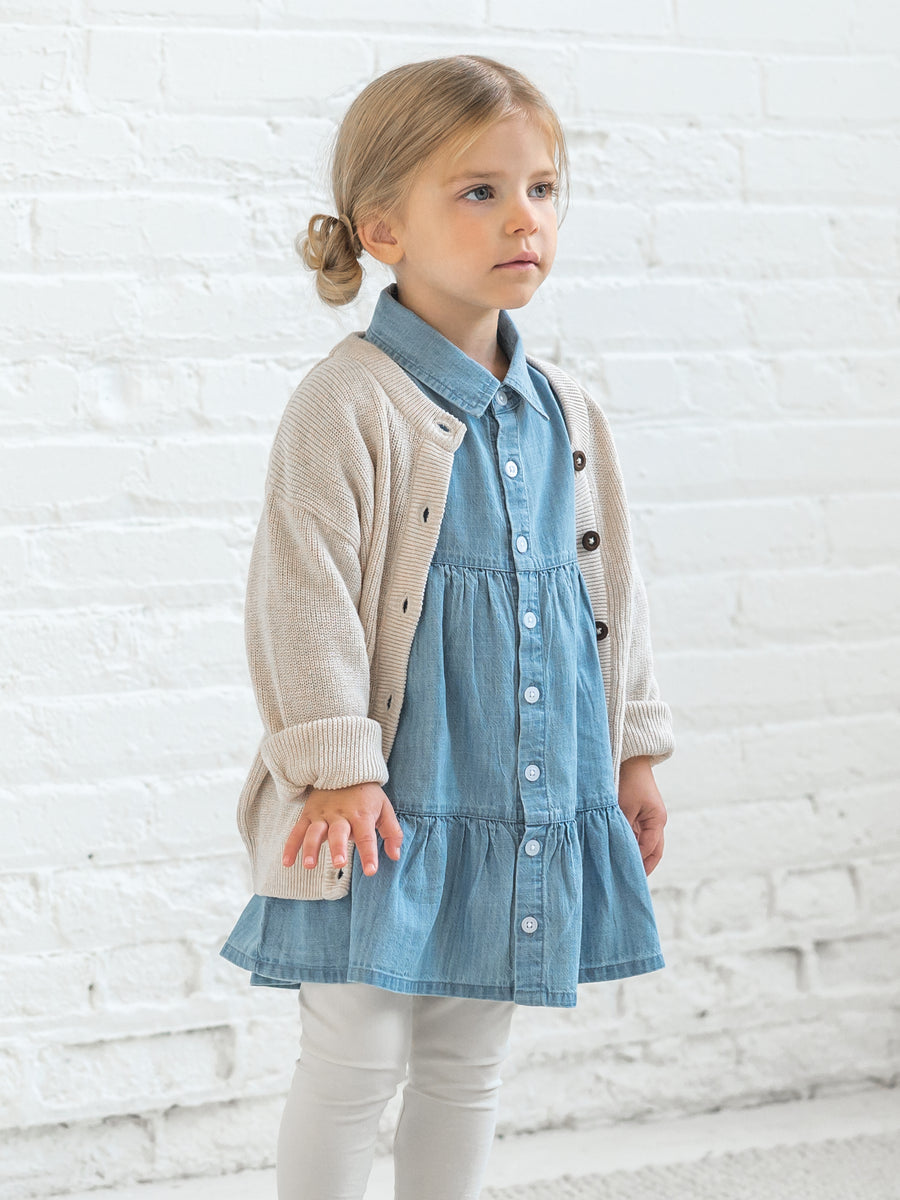 Ellis Sweater Knit Cardigan Baby-Kids : Tops : Cardigan : Sweaters : Long Sleeves Kendi Organic Cotton Baby and Kids Ellis Sweater Knit Cardigan