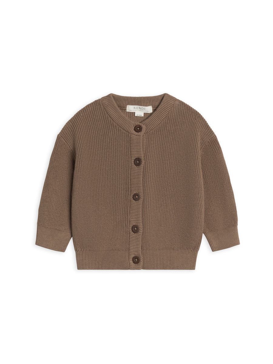 Ellis Sweater Knit Cardigan Baby-Kids : Tops : Cardigan : Sweaters : Long Sleeves Kendi Organic Cotton Baby and Kids Ellis Sweater Knit Cardigan
