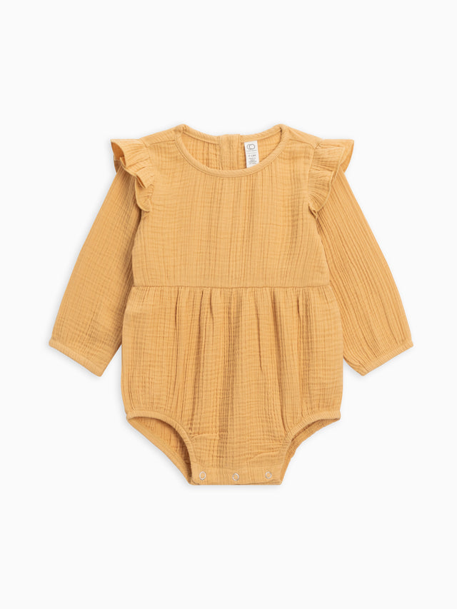 Isla Muslin Bubble Romper Baby : Romper : Long Sleeve Colored Organics Organic Cotton Isla Muslin Bubble Romper