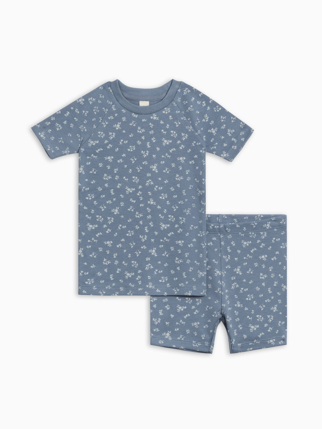2-Piece Short Sleeve Jammie Set - Isla Floral / Sea + Ivory Sale : Baby-Kids : Jammie : Short Sleeves KENDI by Colored Organics 2-Piece Short Sleeve Jammie Set - Isla | Colored Organics®