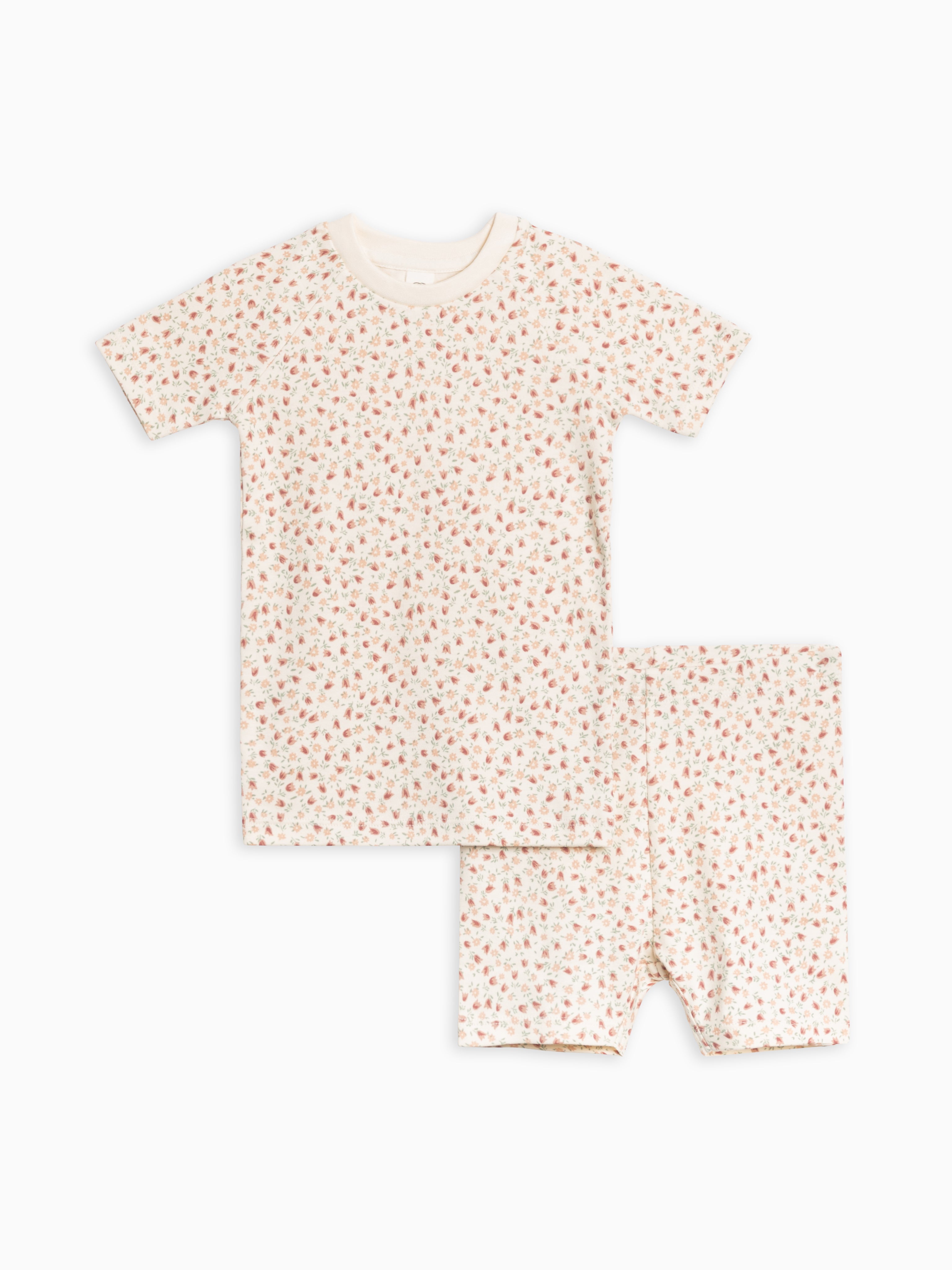 Organic Cotton Baby Kids 2 Piece Short Sleeve Jammie Set Colored Organics