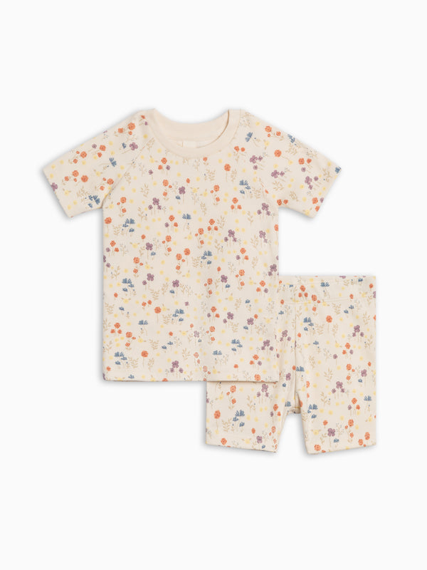 2-Piece Short Sleeve Jammie Set - Margot Floral / Barn + Sea Baby-Kids : Jammie : Short Sleeves Kendi PRE ORDER 2-Piece Short Sleeve Jammie | Colored Organics®