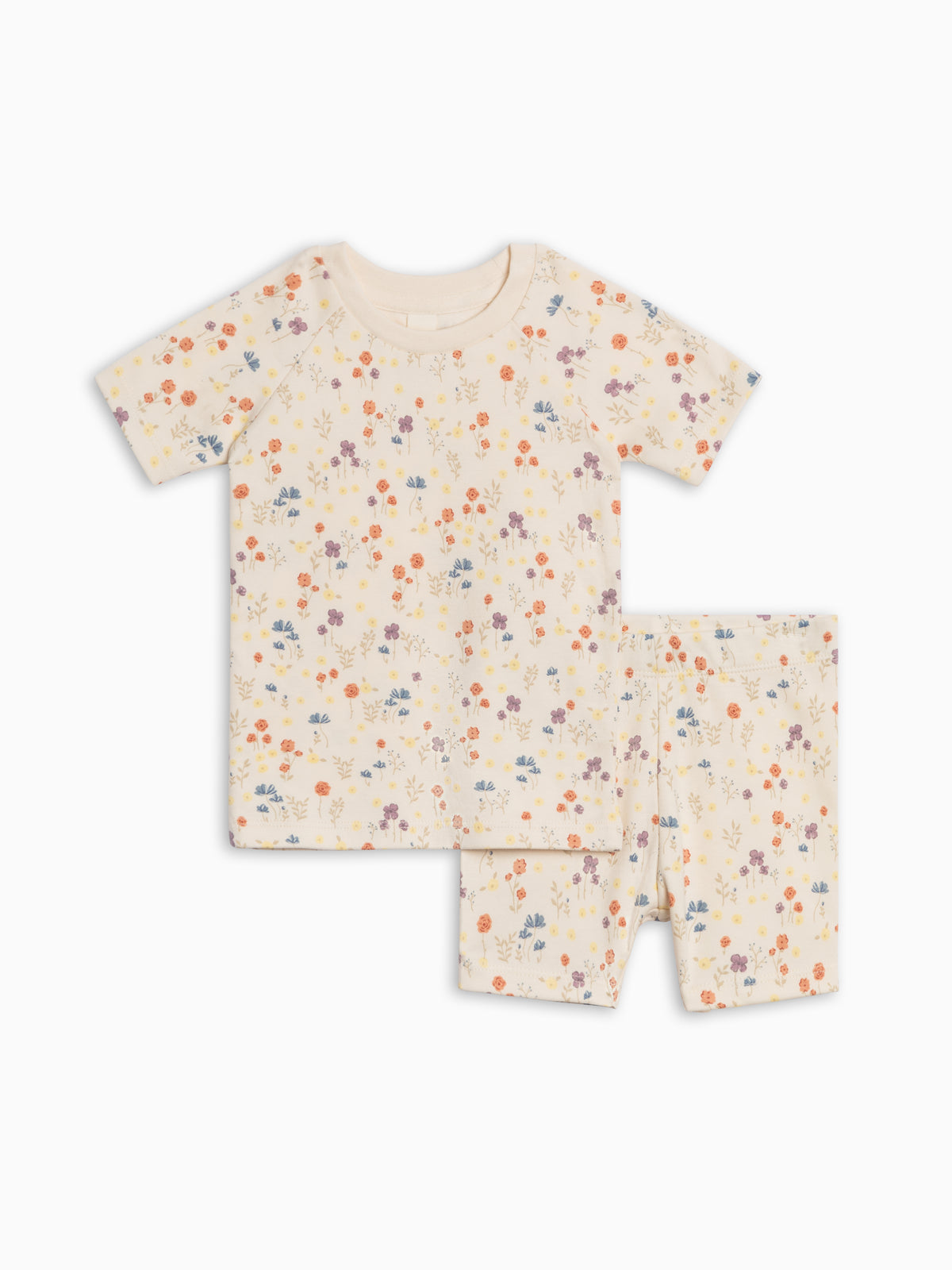 2-Piece Short Sleeve Jammie Set - Margot Floral / Barn + Sea Baby-Kids : Jammie : Short Sleeves Kendi PRE ORDER 2-Piece Short Sleeve Jammie | Colored Organics®