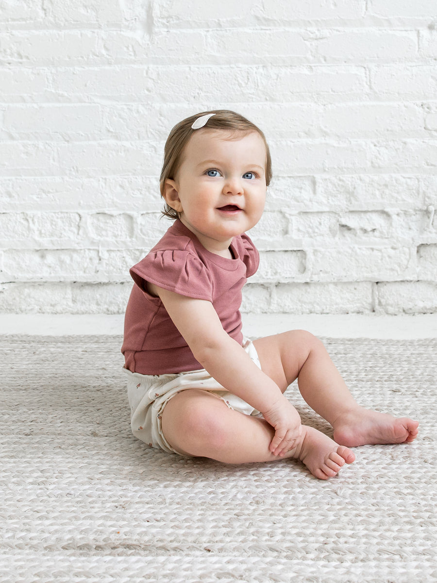 Pearl Petal Sleeve Bodysuit Baby : Bodysuits : Short Sleeves Colored Organics Organic Cotton Baby Pearl Petal Sleeve Bodysuit