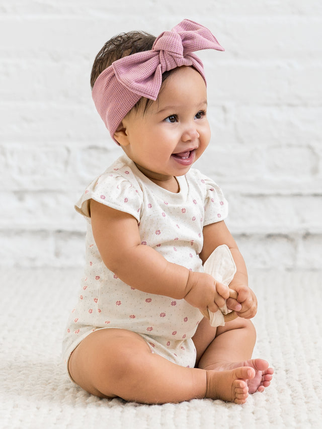 Pearl Petal Sleeve Bodysuit Baby :One Pieces :Bodysuits :Short Sleeves Colored Organics Organic Cotton Baby Pearl Petal Sleeve Bodysuit