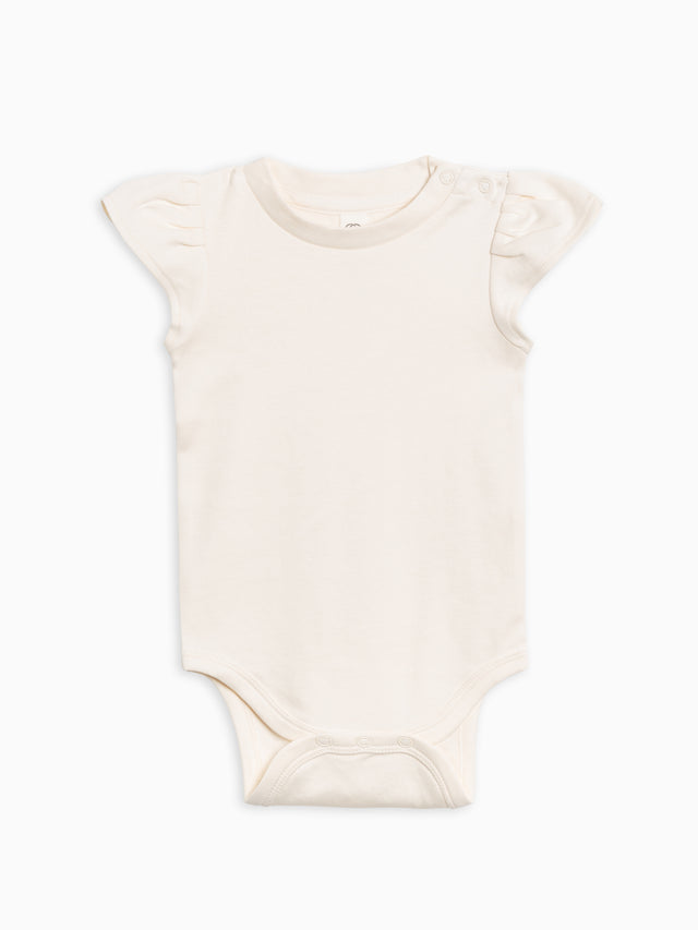 Pearl Petal Sleeve Bodysuit Baby :One Pieces :Bodysuits :Short Sleeves Colored Organics Organic Cotton Baby Pearl Petal Sleeve Bodysuit