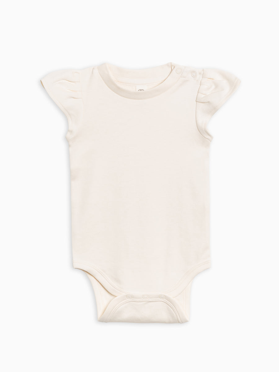 Pearl Petal Sleeve Bodysuit Baby :One Pieces :Bodysuits :Short Sleeves Colored Organics Organic Cotton Baby Pearl Petal Sleeve Bodysuit