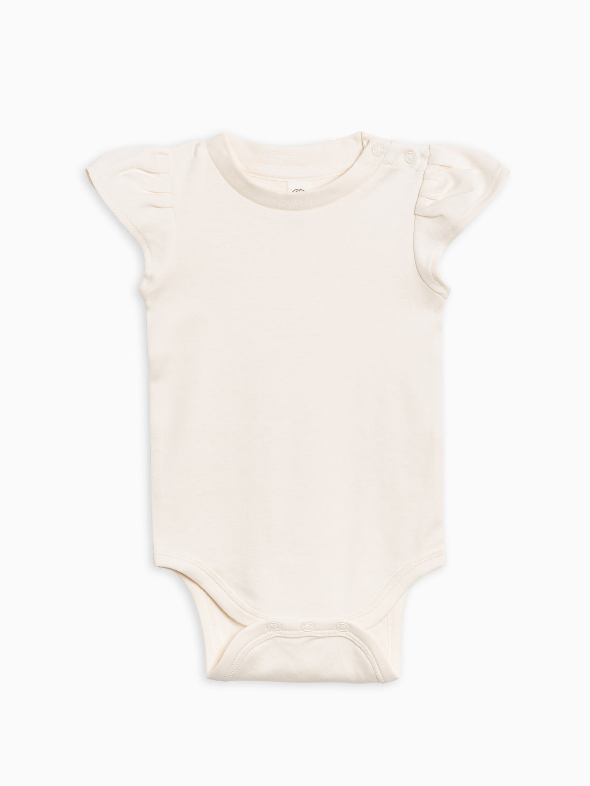 Pearl Petal Sleeve Bodysuit - Ivory Baby : One Pieces : Bodysuits : Short Sleeves Kendi Baby Pearl Petal Sleeve Bodysuit - Ivory | Colored Organics®
