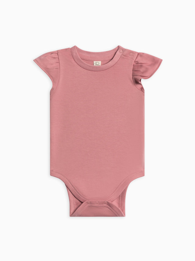 Pearl Petal Sleeve Bodysuit Baby :One Pieces :Bodysuits :Short Sleeves Colored Organics Organic Cotton Baby Pearl Petal Sleeve Bodysuit