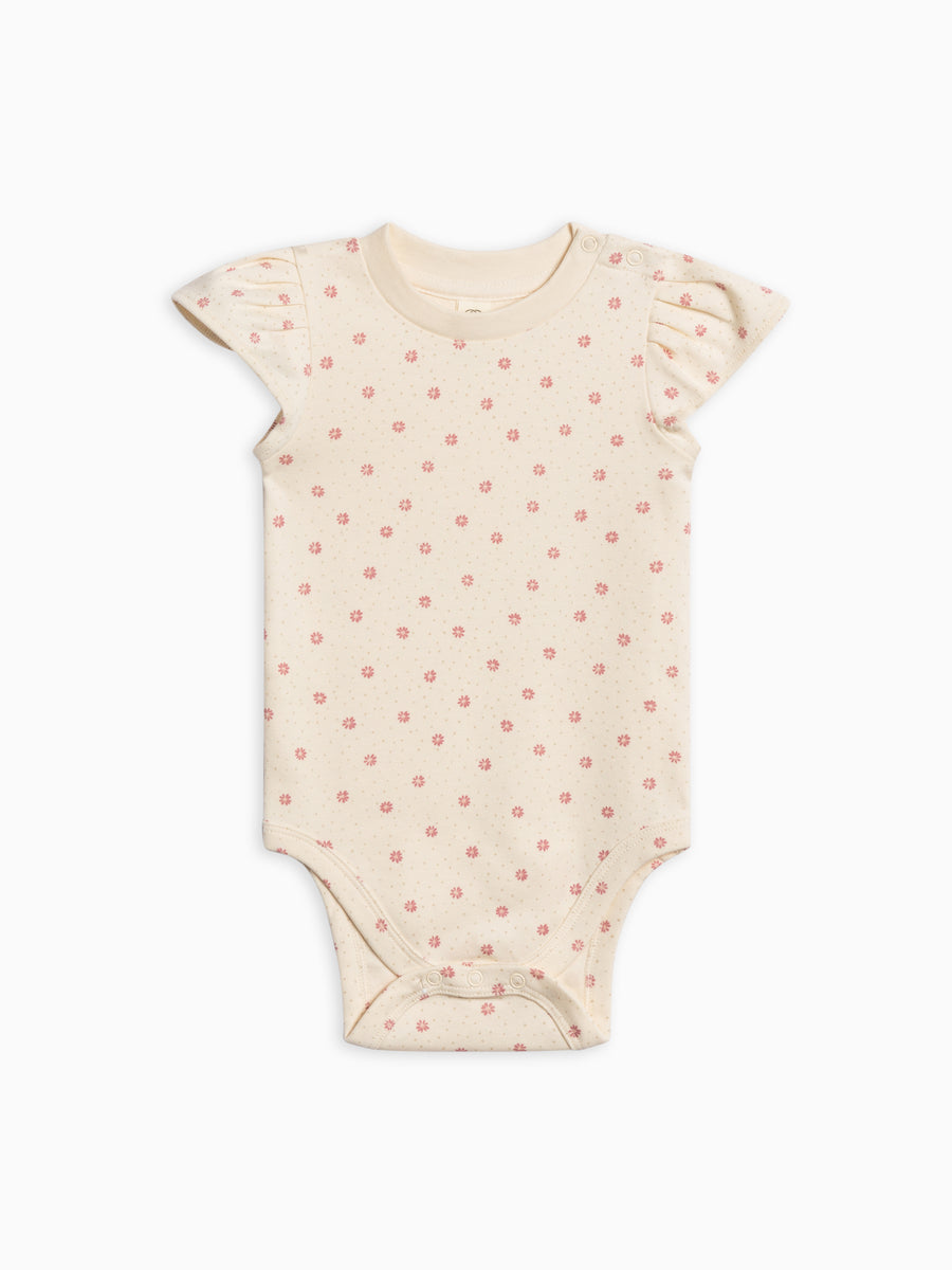 Pearl Petal Sleeve Bodysuit Baby : One Pieces : Bodysuits : Short Sleeves Colored Organics Organic Cotton Baby Pearl Petal Sleeve Bodysuit