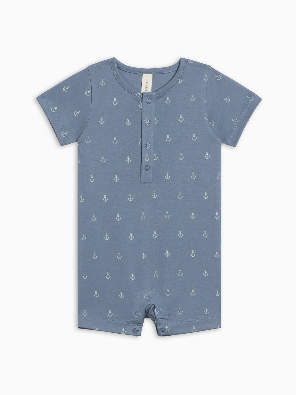 Mason Short Sleeve Romper - Anchor / Sea + Powder Baby : One Pieces : Rompers : Short Sleeves KENDI by Colored Organics Mason Short Sleeve Romper - Anchor / | Colored Organics®