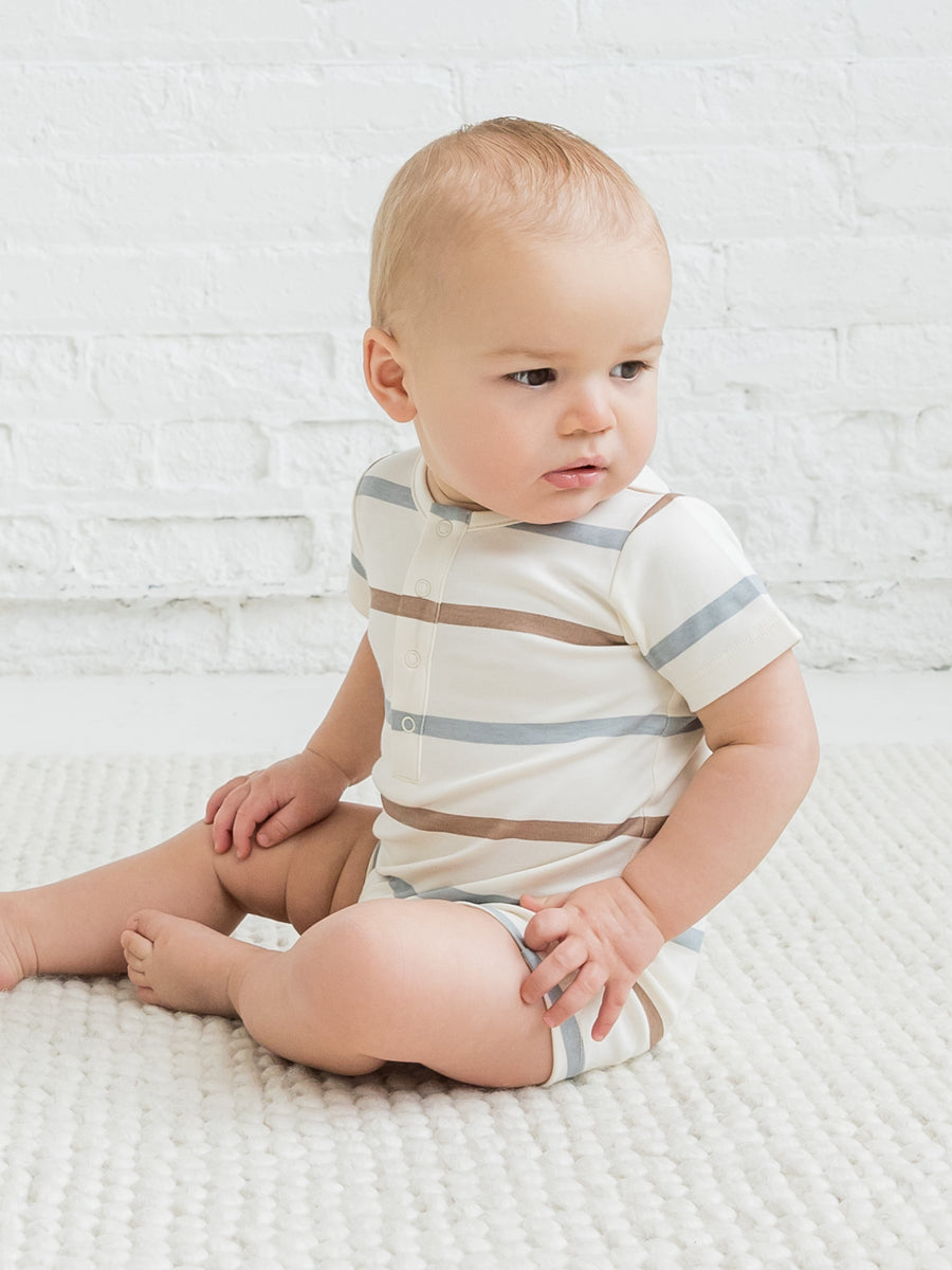 Mason Short Sleeve Romper Baby : Romper : Short Sleeves Colored Organics Organic Cotton Baby Mason Romper