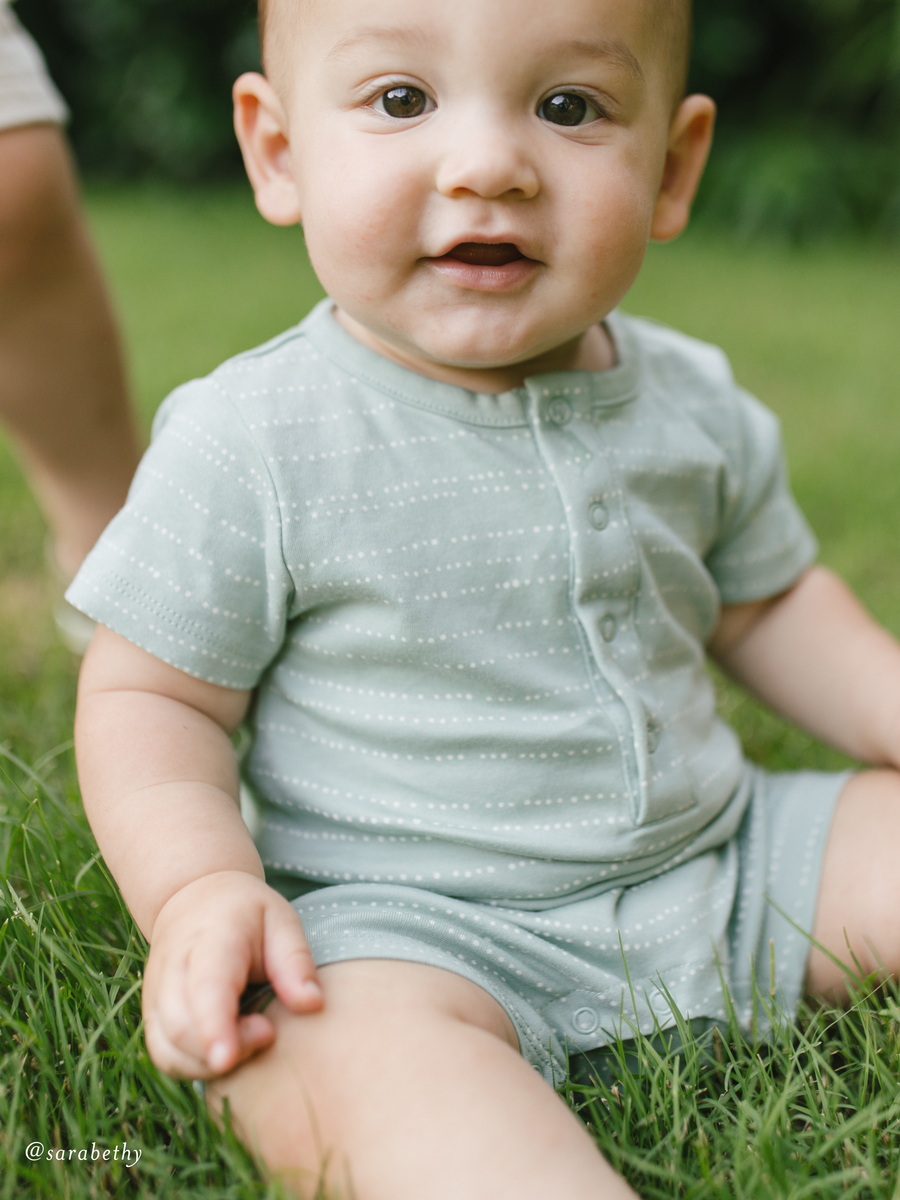 Mason Short Sleeve Romper Baby :One Pieces :Rompers :Short Sleeves Colored Organics Organic Cotton Baby Mason Romper