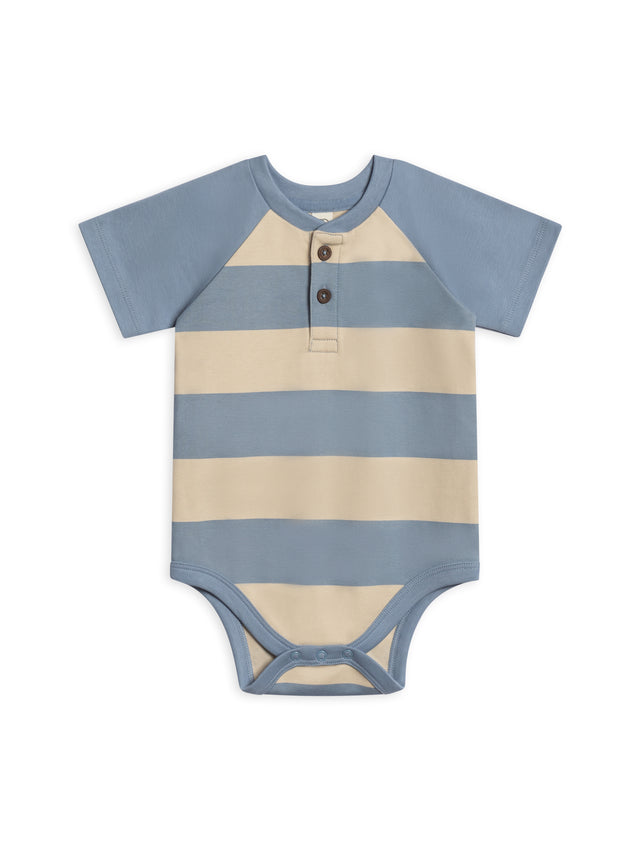 Sosa Raglan Henley Bodysuit Baby : One Pieces : Bodysuits : Short Sleeves Colored Organics Organic Cotton Baby Sosa Raglan Henley Bodysuit