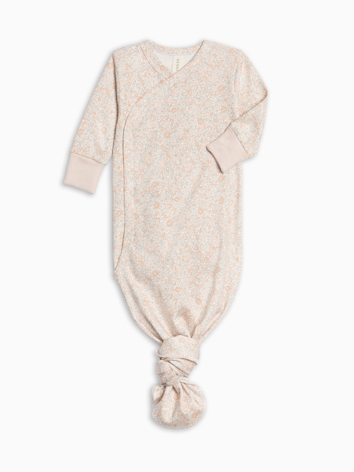 Indy Kimono Gown - Belmont Floral / Powder + Shell Sale : Baby : One Pieces : Sleepers : Long Sleeves KENDI by Colored Organics Indy Kimono Gown - Belmont Floral / | Colored Organics®
