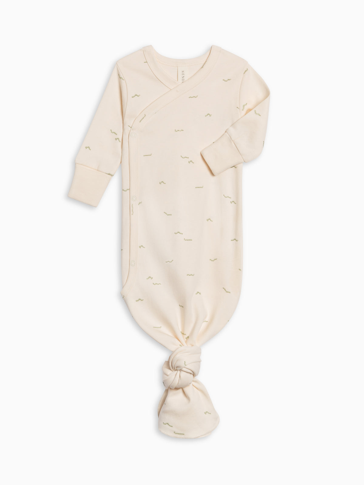 Indy Kimono Gown - Caterpillar / Mint Baby : One Pieces : Gowns : Long Sleeves Kendi Indy Kimono Gown - Caterpillar / Mint | Colored Organics®