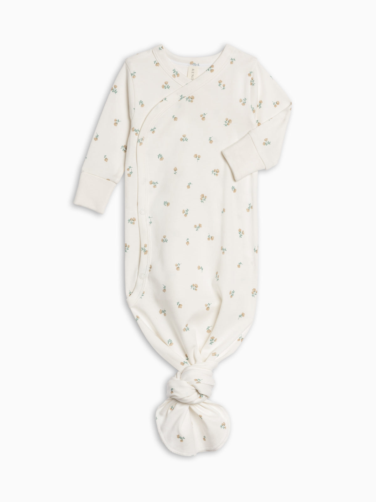 Indy Kimono Gown - Palmer Floral / Dune + Laguna Baby : One Pieces : Gowns : Long Sleeves KENDI by Colored Organics Indy Kimono Gown - Palmer Floral / Dune | Colored Organics®