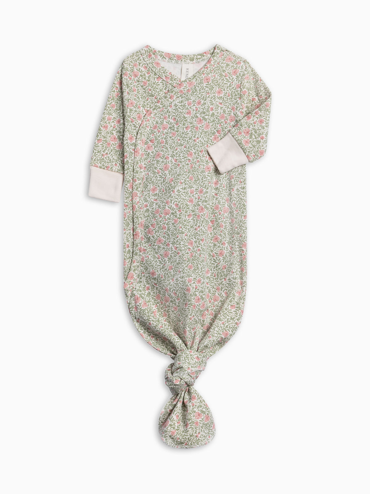 Indy Kimono Gown - Janice Floral Baby : One Pieces : Gowns : Long Sleeves KENDI by Colored Organics Indy Kimono Gown | Colored Organics®