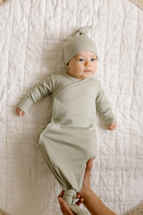 Indy Kimono Gown Baby : One Pieces : Gowns : Long Sleeves Colored Organics Organic Baby Indy Kimono Gown