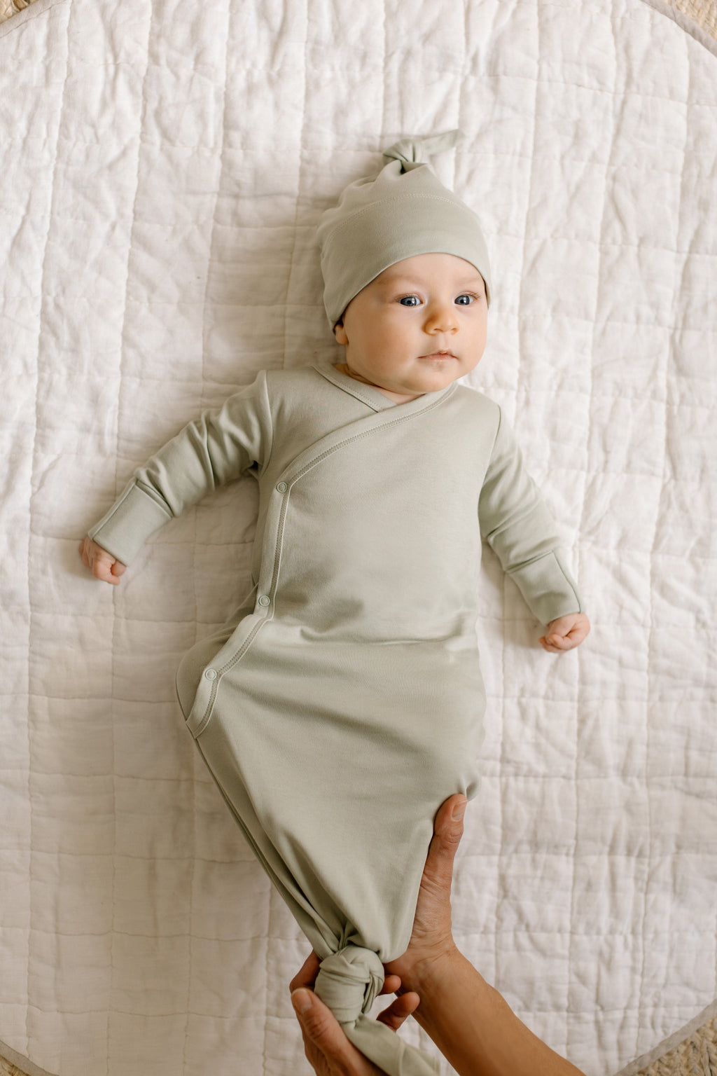 Classic Indy Kimono Gown Baby : One Pieces : Gowns : Long Sleeves Colored Organics Organic Indy Kimono Gown for Newborns | Colored Organics®