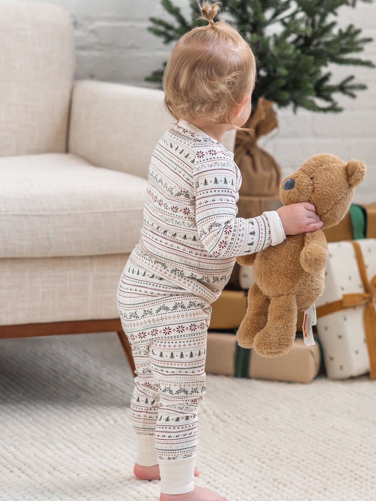 2 Piece Long Sleeve Jammie Set - Ivy Fairisle