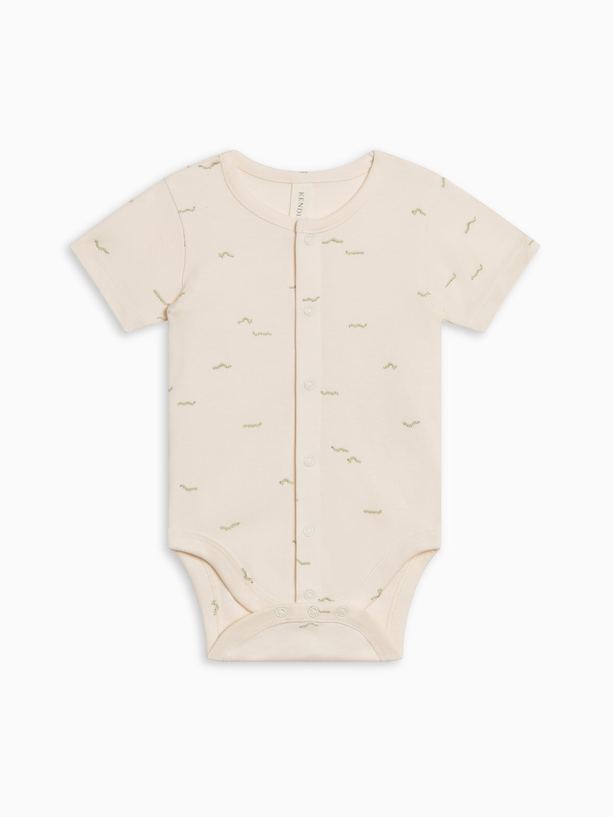 Morgan Bodysuit - Caterpillar / Mint Baby : One Pieces : Bodysuits : Short Sleeves Kendi Morgan Bodysuit - Caterpillar / Mint | Colored Organics®