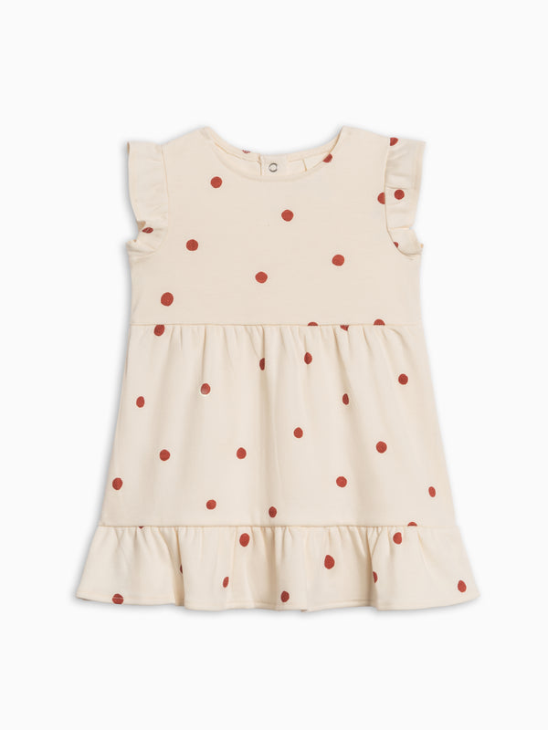 Tilly Tiered Dress - Barn Polka Baby-Kids : Dresses : Short Sleeves Kendi PRE ORDER Tilly Tiered Dress - Barn | Colored Organics®
