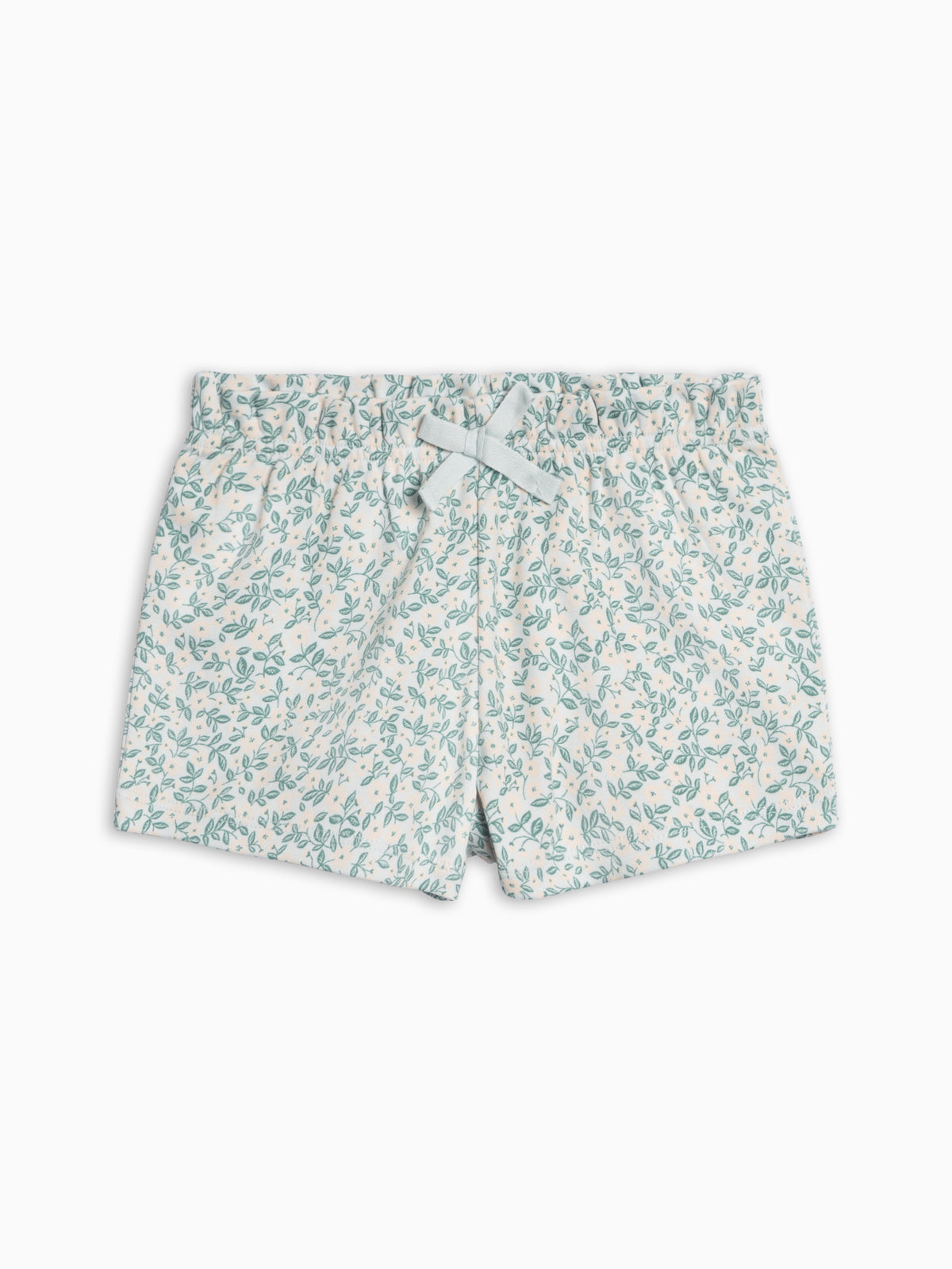 Fay Ruffle Waist Shorts - Arbor Floral / Powder + Shell Sale : Baby-Kids : Bottoms : Shorts KENDI by Colored Organics Fay Ruffle Waist Shorts - Arbor Floral | Colored Organics®