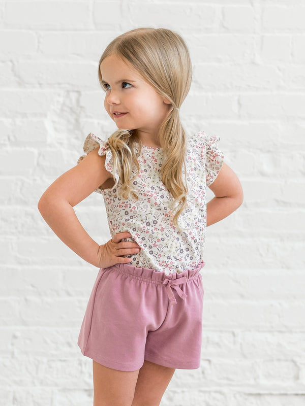 Fay Ruffle Waist Shorts Kids : Bottoms : Shorts Colored Organics Organic Cotton Kids Fay Ruffle Waist Shorts
