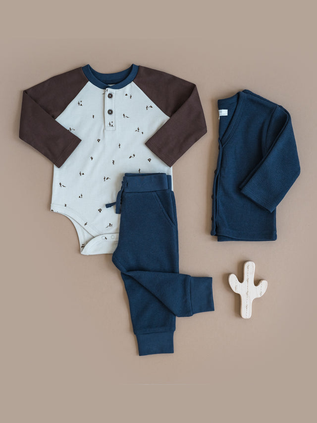 Lucas Raglan Henley Bodysuit Baby : One Pieces : Bodysuits : Long Sleeves Colored Organics Organic Cotton Lucas Raglan Henley Bodysuit for Newborn and Baby