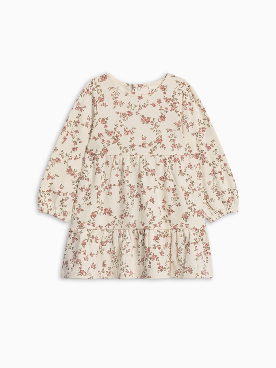 Sofia Long Sleeve Tiered Dress Baby-Kids : Dresses : Long Sleeves Colored Organics Organic Cotton Baby and Kids Sofia Long Sleeve Tiered Dress