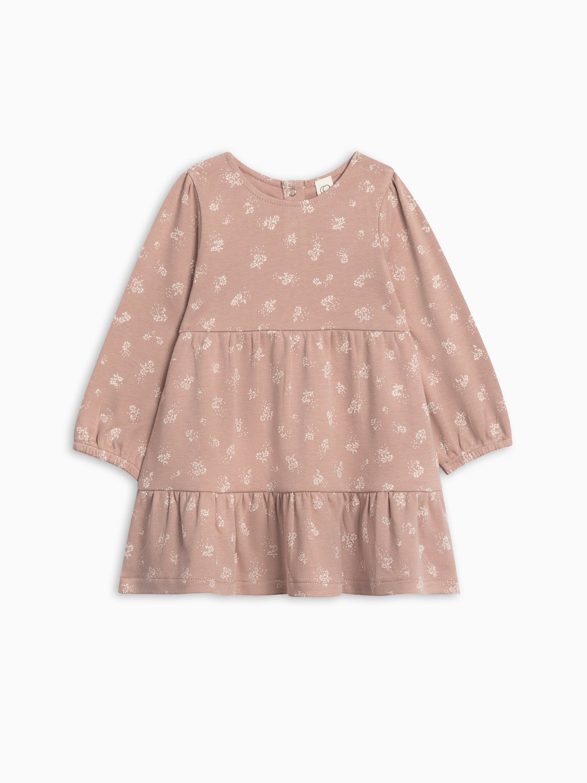 Colored Organics Sofia Long Sleeve Tiered Dress Ophelia Floral / Mauve 6-12M