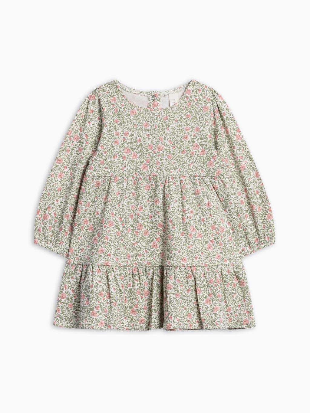Sofia Long Sleeve Tiered Dress - Janice Floral Baby-Kids : Dresses : Long Sleeves KENDI by Colored Organics Sofia Long Sleeve Tiered Dress for Baby | Colored Organics®