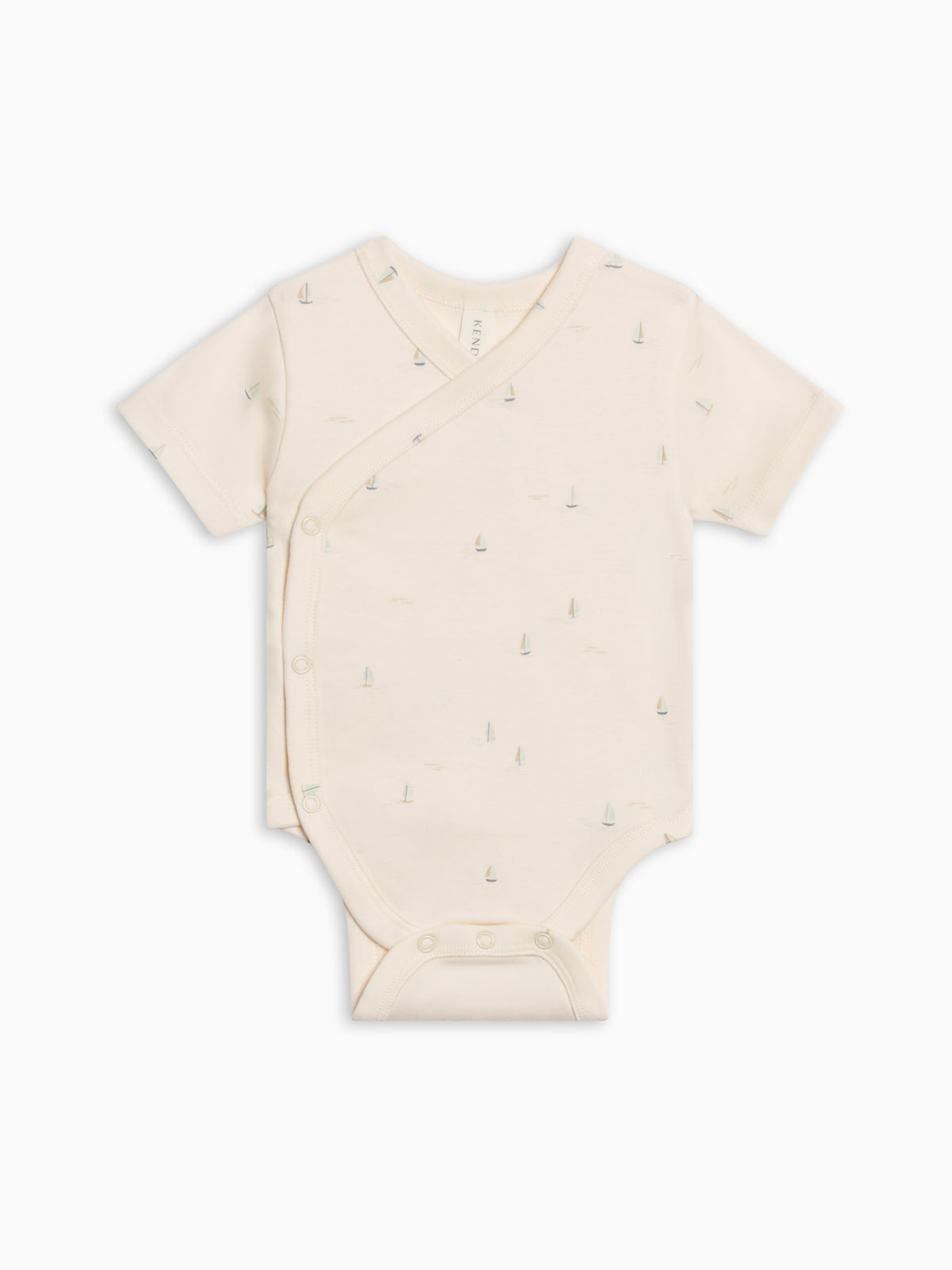 Lark Kimono Short Sleeve Bodysuit - Marina / Sea + Dune Baby : One Pieces : Bodysuits : Short Sleeves KENDI by Colored Organics Lark Kimono Short Sleeve Bodysuit | Colored Organics®