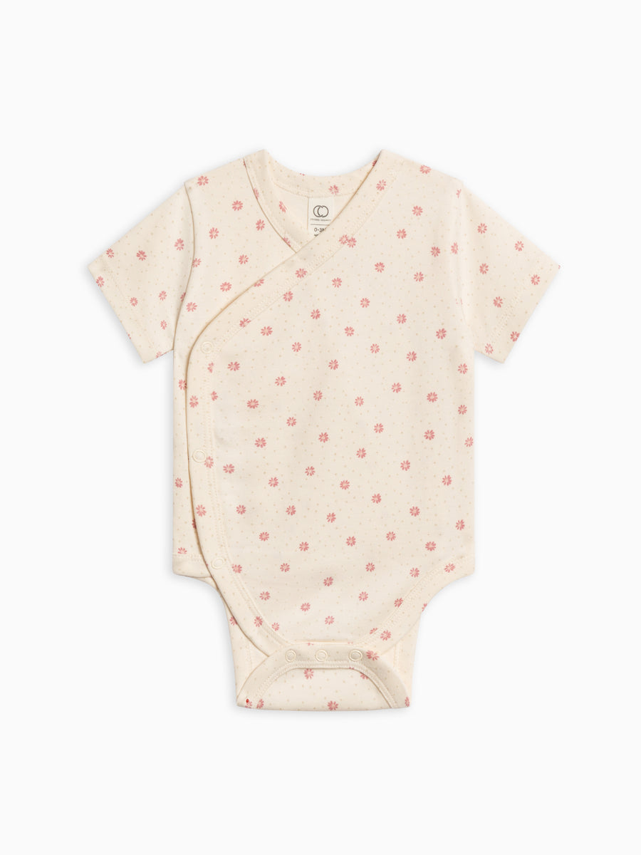 Lark Short Sleeve Kimono Bodysuit Baby : One Pieces : Kimono Bodysuits : Short Sleeves Colored Organics Organic Cotton Baby Lark Short Sleeve Kimono Bodysuit