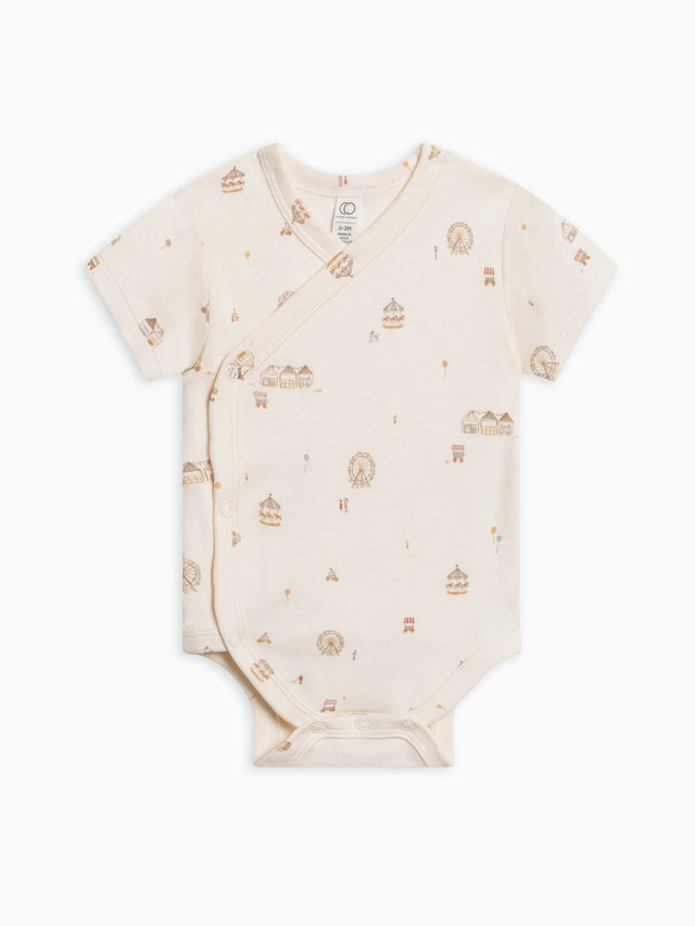 Lark Short Sleeve Kimono Bodysuit Baby : One Pieces : Bodysuits : Short Sleeves Colored Organics Organic Cotton Baby Lark Short Sleeve Kimono