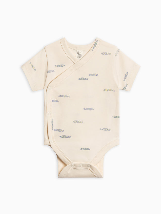 Lark Short Sleeve Kimono Bodysuit Baby :One Pieces :Kimono Bodysuits :Short Sleeves Colored Organics Organic Cotton Baby Lark Short Sleeve Kimono Bodysuit