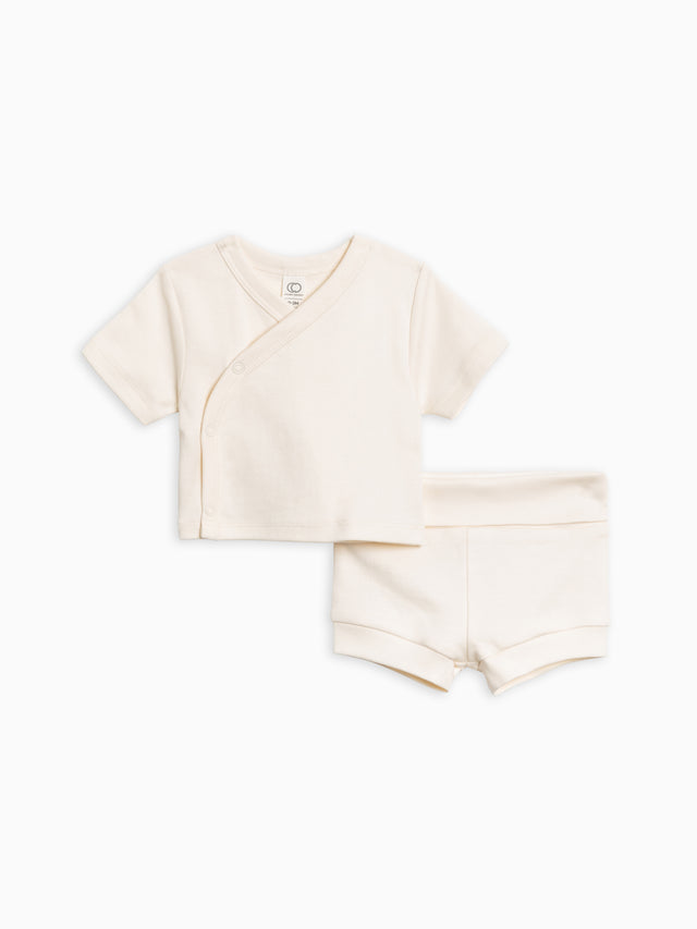 Kimono Wrap Top and Shorts Set Baby : Set : Bottoms : Shorts : Tops : Tees : Short Sleeves Colored Organics Organic Cotton Baby Kimono and Shorts Set