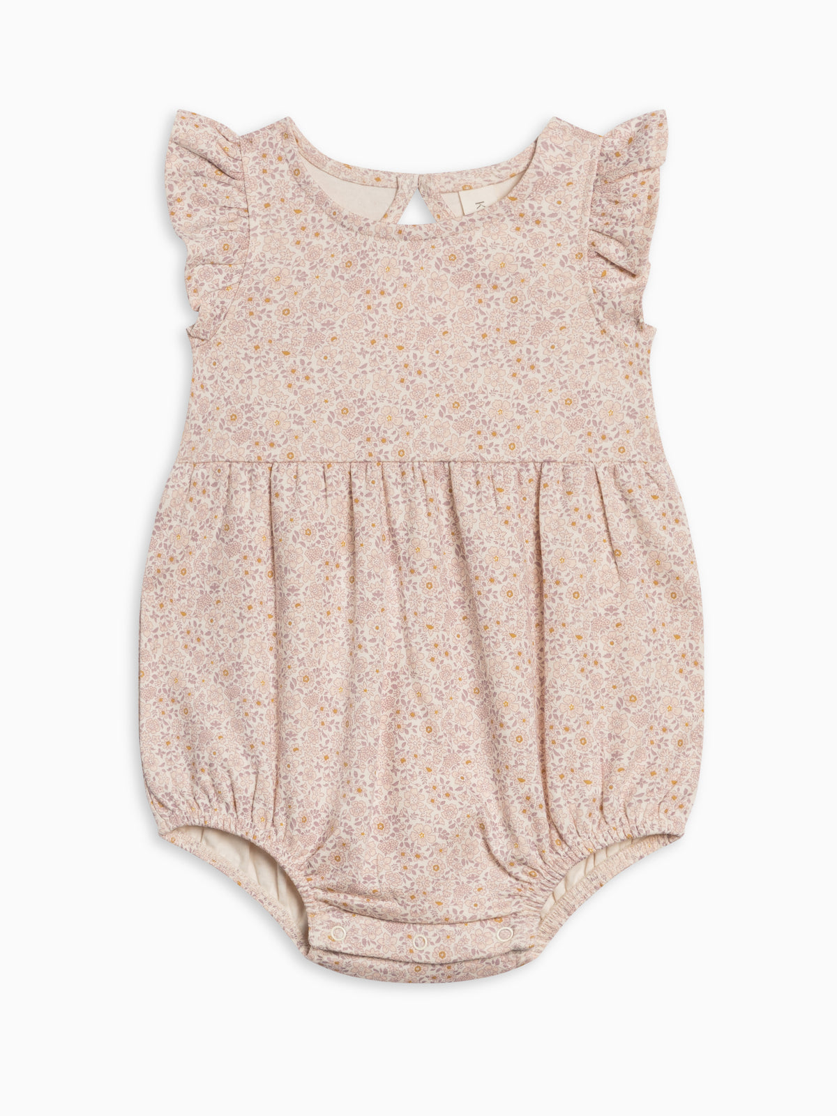 Sommer Romper - Primrose / Fog + Shell Sale : Baby : One Pieces : Rompers : Short Sleeves Kendi Sommer Romper - Primrose / Fog + Shell | Colored Organics®
